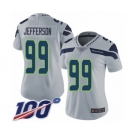 Women's Seattle Seahawks #99 Quinton Jefferson Grey Alternate Vapor Untouchable Limited Player 100th Season Football Jersey