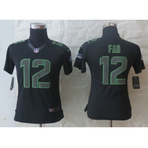 nike women nfl jerseys seattle seahawks #12 fan black[nike impact limited]