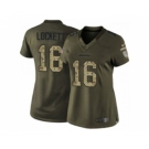 nike women nfl jerseys seattle seahawks #16 lockett army green[nike Limited Salute To Service]