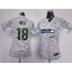 nike women nfl jerseys seattle seahawks #18 sidney rice [fem fan zebra]