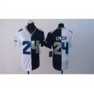 nike women nfl jerseys seattle seahawks #24 marshawn lynch blue-white[nike split]