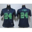 nike women nfl jerseys seattle seahawks #24 marshawn lynch blue[Strobe Limited]