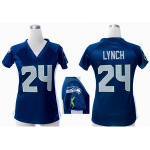 nike women nfl jerseys seattle seahawks #24 marshawn lynch blue[draft him ii top]