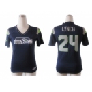 nike women nfl jerseys seattle seahawks #24 marshawn lynch field flirt fashion blue[nike 2012]