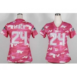 nike women nfl jerseys seattle seahawks #24 marshawn lynch pink[fashion camo]