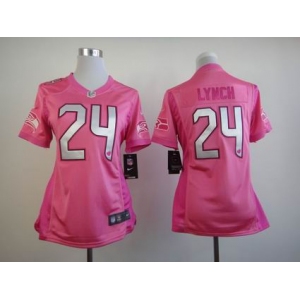 nike women nfl jerseys seattle seahawks #24 marshawn lynch pink[nike love's]