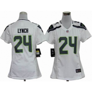 nike women nfl jerseys seattle seahawks #24 marshawn lynch white[nike]