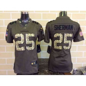 nike women nfl jerseys seattle seahawks #25 sherman army green[nike Limited Salute To Service]