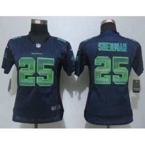 nike women nfl jerseys seattle seahawks #25 sherman blue[Strobe Limited]