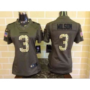 nike women nfl jerseys seattle seahawks #3 wilson army green[nike Limited Salute To Service]