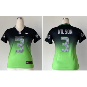 nike women nfl jerseys seattle seahawks #3 wilson blue-green[nike drift fashion][second version]