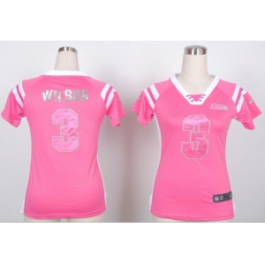 nike women nfl jerseys seattle seahawks #3 wilson pink[fashion Rhinestone sequins]