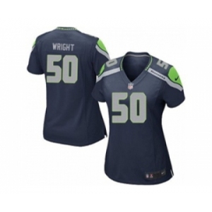 nike women nfl jerseys seattle seahawks #50 wright blue[nike]