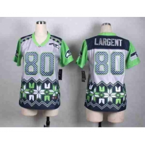 nike women nfl jerseys seattle seahawks #80 largent noble fashion[2015 Elite]