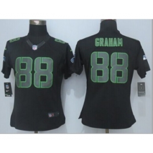 nike women nfl jerseys seattle seahawks #88 graham black[nike impact limited]