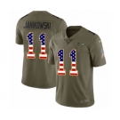 Youth Nike Seattle Seahawks #11 Sebastian Janikowski Limited Olive USA Flag 2017 Salute to Service NFL Jersey