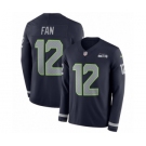 Youth Nike Seattle Seahawks 12th Fan Limited Navy Blue Therma Long Sleeve NFL Jersey