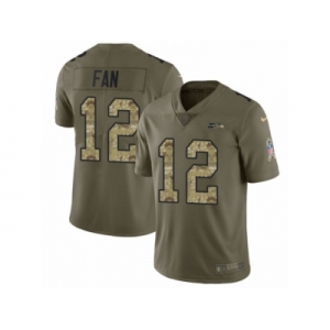 Youth Nike Seattle Seahawks 12th Fan Limited Olive Camo 2017 Salute to Service NFL Jersey