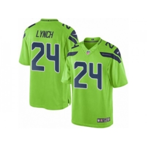 Youth Nike Seattle Seahawks #24 Marshawn Lynch Green Stitched NFL Limited Rush Jersey