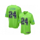 Youth Nike Seattle Seahawks #24 Marshawn Lynch Limited Green Strobe NFL Jersey