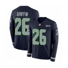 Youth Nike Seattle Seahawks #26 Shaquill Griffin Limited Navy Blue Therma Long Sleeve NFL Jersey