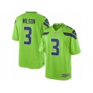 Youth Nike Seattle Seahawks #3 Russell Wilson Green Stitched NFL Limited Rush Jersey