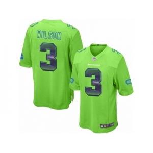 Youth Nike Seattle Seahawks #3 Russell Wilson Limited Green Strobe NFL Jersey