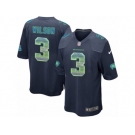 Youth Nike Seattle Seahawks #3 Russell Wilson Limited Navy Blue Strobe NFL Jersey