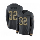 Youth Nike Seattle Seahawks #32 Chris Carson Limited Black Salute to Service Therma Long Sleeve NFL Jersey