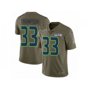 Youth Nike Seattle Seahawks #33 Tedric Thompson Limited Olive 2017 Salute to Service NFL Jersey