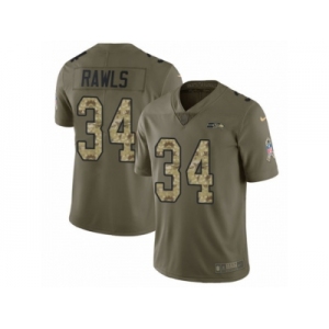 Youth Nike Seattle Seahawks #34 Thomas Rawls Limited Olive Camo 2017 Salute to Service NFL Jersey