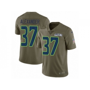 Youth Nike Seattle Seahawks #37 Shaun Alexander Limited Olive 2017 Salute to Service NFL Jersey