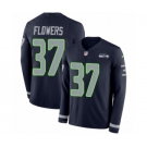 Youth Nike Seattle Seahawks #37 Tre Flowers Limited Navy Blue Therma Long Sleeve NFL Jersey