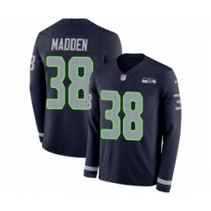 Youth Nike Seattle Seahawks #38 Tre Madden Limited Navy Blue Therma Long Sleeve NFL Jersey