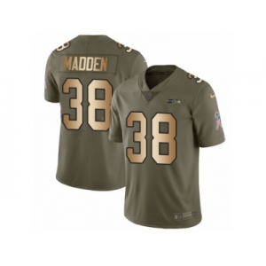 Youth Nike Seattle Seahawks #38 Tre Madden Limited Olive Gold 2017 Salute to Service NFL Jersey