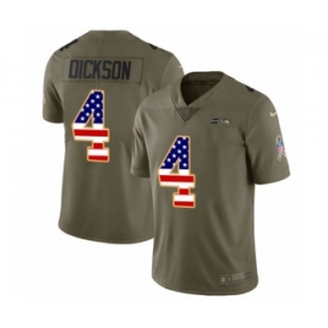 Youth Nike Seattle Seahawks #4 Michael Dickson Limited Olive USA Flag 2017 Salute to Service NFL Jersey