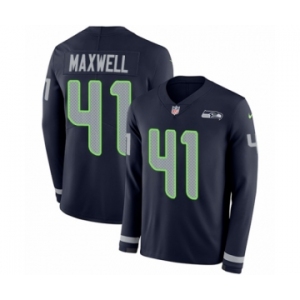 Youth Nike Seattle Seahawks #41 Byron Maxwell Limited Navy Blue Therma Long Sleeve NFL Jersey