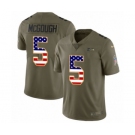 Youth Nike Seattle Seahawks #5 Alex McGough Limited Olive USA Flag 2017 Salute to Service NFL Jersey