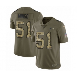 Youth Nike Seattle Seahawks #51 Barkevious Mingo Limited Olive Camo 2017 Salute to Service NFL Jersey