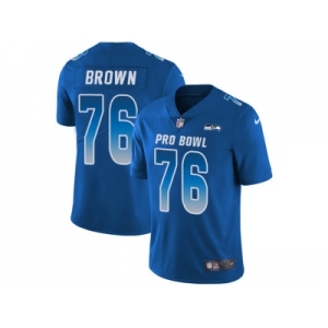 Youth Nike Seattle Seahawks #76 Duane Brown Royal Stitched NFL Limited NFC 2018 Pro Bowl Jersey