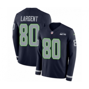 Youth Nike Seattle Seahawks #80 Steve Largent Limited Navy Blue Therma Long Sleeve NFL Jersey