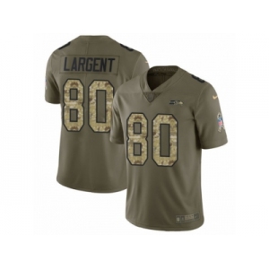 Youth Nike Seattle Seahawks #80 Steve Largent Limited Olive Camo 2017 Salute to Service NFL Jersey