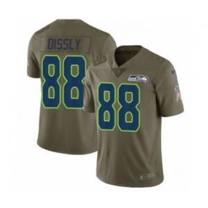 Youth Nike Seattle Seahawks #88 Will Dissly Limited Olive 2017 Salute to Service NFL Jersey