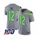 Youth Seattle Seahawks 12th Fan Limited Silver Inverted Legend 100th Season Football Jersey