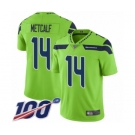 Youth Seattle Seahawks #14 D.K. Metcalf Limited Green Rush Vapor Untouchable 100th Season Football Jersey