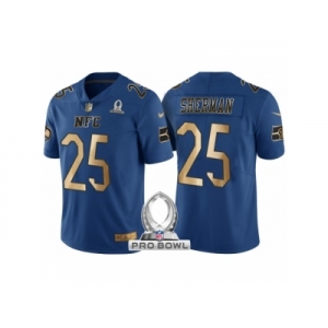 Youth Seattle Seahawks #25 Richard Sherman NFC 2017 Pro Bowl Blue Gold Limited Jersey