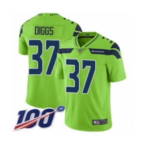 Youth Seattle Seahawks #37 Quandre Diggs Limited Green Rush Vapor Untouchable 100th Season Football Jersey