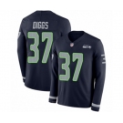 Youth Seattle Seahawks #37 Quandre Diggs Limited Navy Blue Therma Long Sleeve Football Jersey