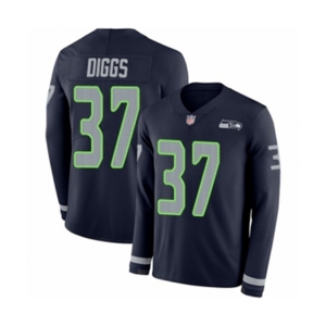 Youth Seattle Seahawks #37 Quandre Diggs Limited Navy Blue Therma Long Sleeve Football Jersey