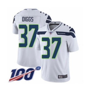 Youth Seattle Seahawks #37 Quandre Diggs White Vapor Untouchable Limited Player 100th Season Football Jersey